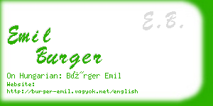emil burger business card